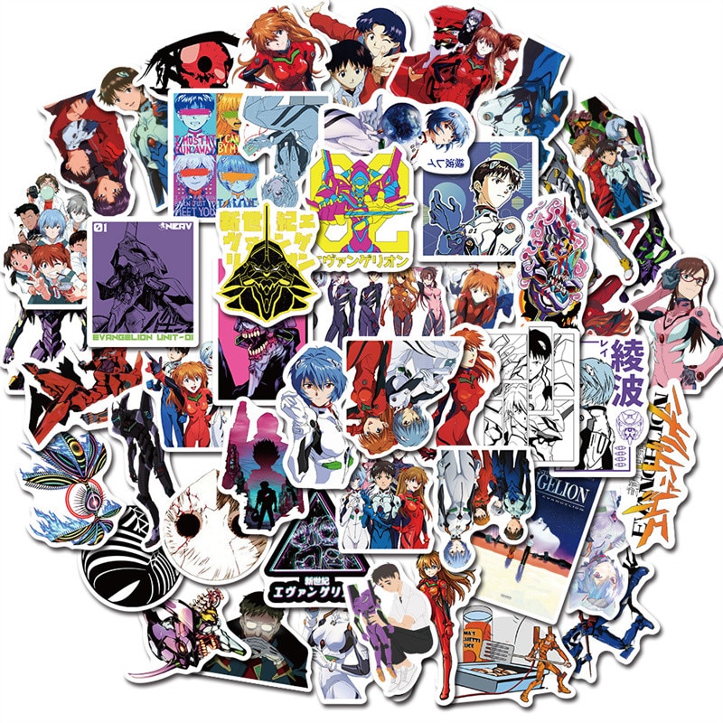 10 30 50 pcs Anime Evangelion Character Graffiti Cartoon DIY Phone Scrapbook Laptop Luggage Skateboard Sticker - Evangelion Plush