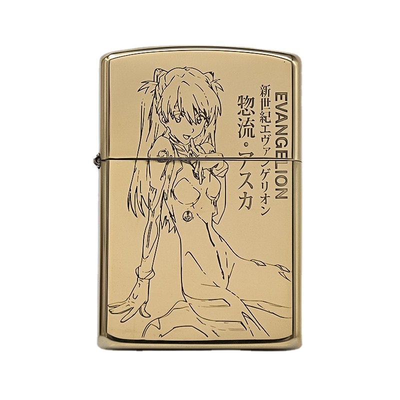 Bandai Cartoon Anime Cigarette Lighter Brass Evangelion Asuka Pure Copper Carved Creative Kerosene Lighter New Holiday 1 - Evangelion Plush