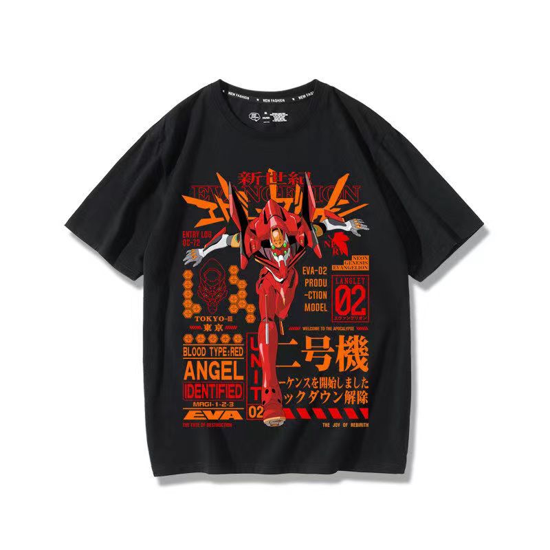 Neon Genesis Evangelion Joint T shirt Short Sleeve New Evangelion No 1 Machine Loose Anime Peripheral - Evangelion Plush