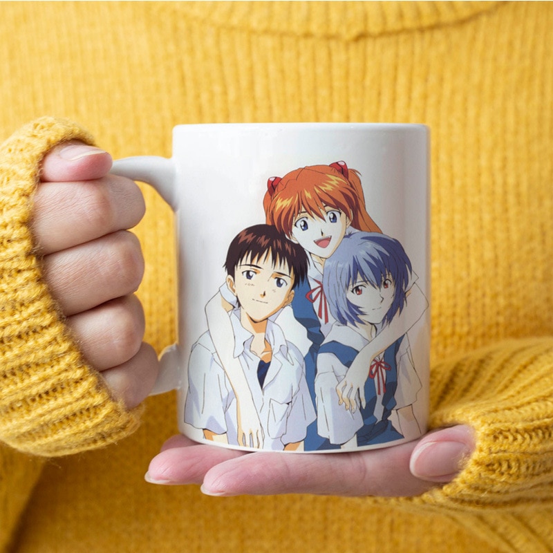 New Anime NEON GENESIS EVANGELION EVA Ayanami Rei Asuka kawaii Figure model ceramic mug Water cup 4 - Evangelion Plush