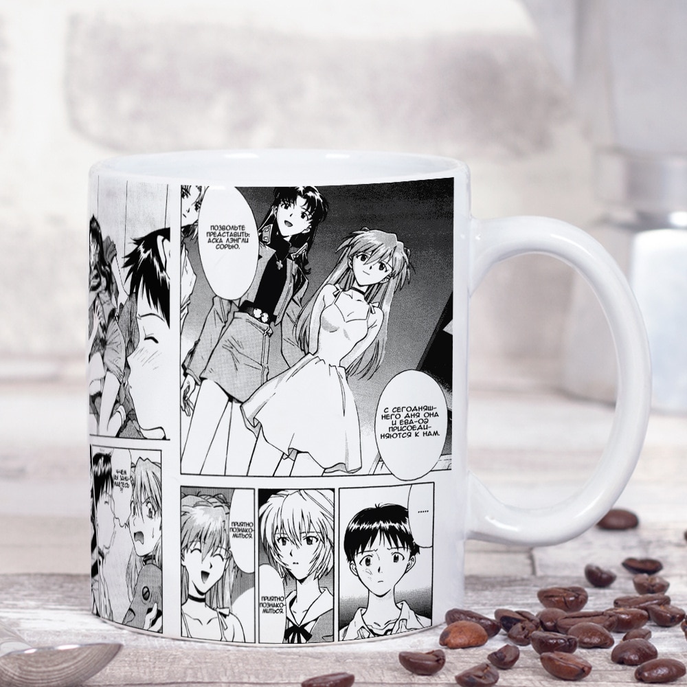 New Anime NEON GENESIS EVANGELION EVA Ayanami Rei Asuka kawaii Figure model ceramic mug Water cup 5 - Evangelion Plush